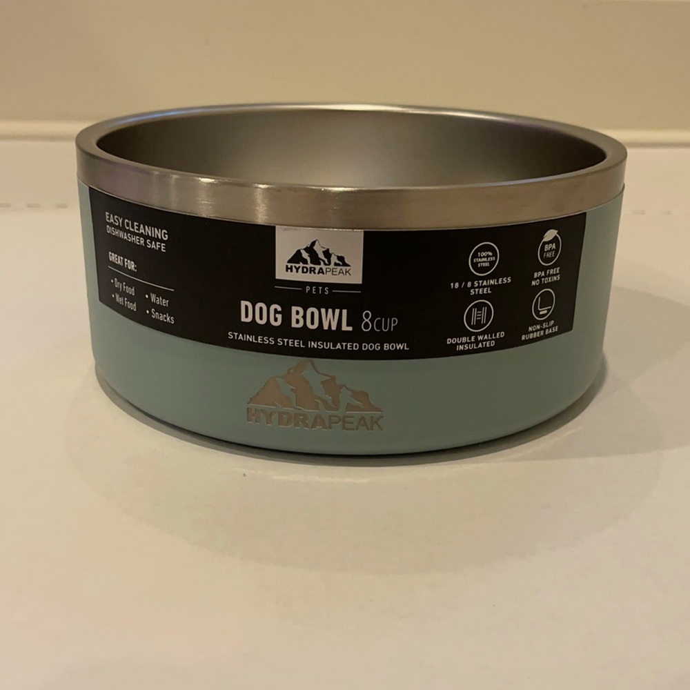 Hydra peak stainless steel dog bowl